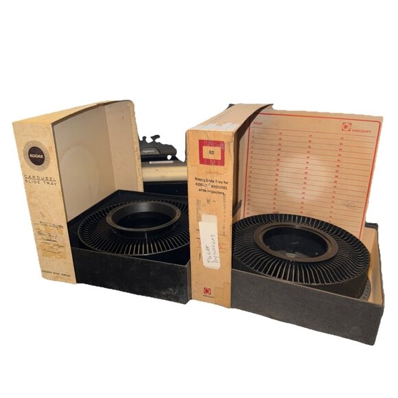 Vintage Kodak Carousel Slide Tray for 80 Slides in Original Box Index Card 2 - Picture 1 of 16